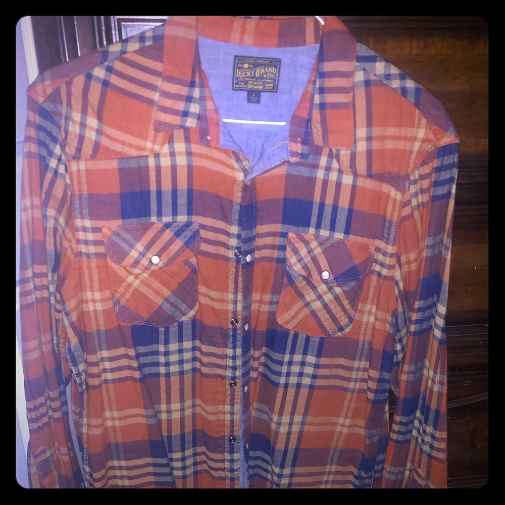 Lucky brand long sleeve button down western shirt